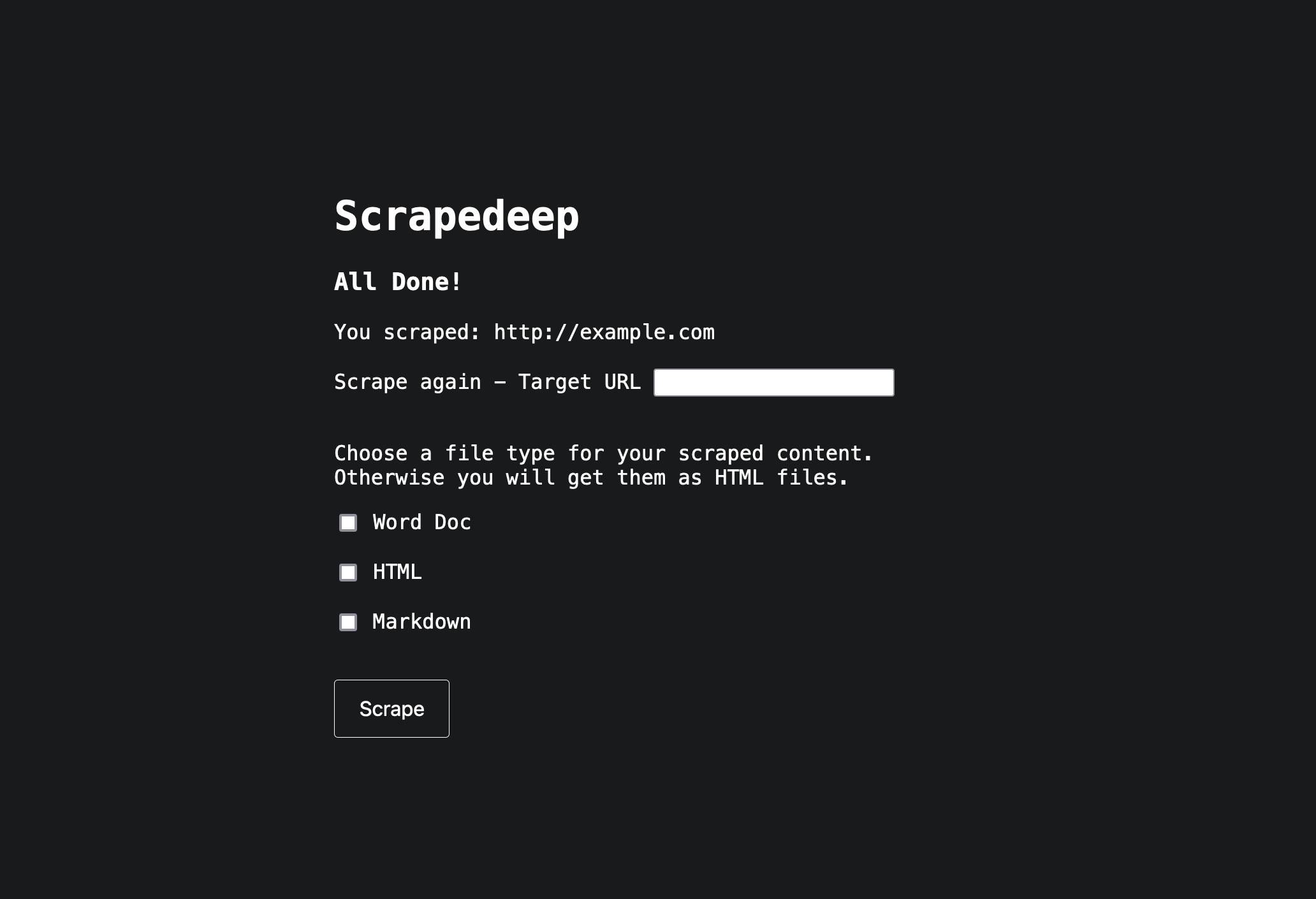 Scrapedeep Project